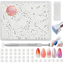 EWVVSS 500-Piece Nail Sponges Mini Disposable Nail Sponges for Ombre & Gradient Nail Art with Picker Tool & Storage Box, Sponge Cubes for Gel Polish Blending, Home and Salon Manicure Supplies