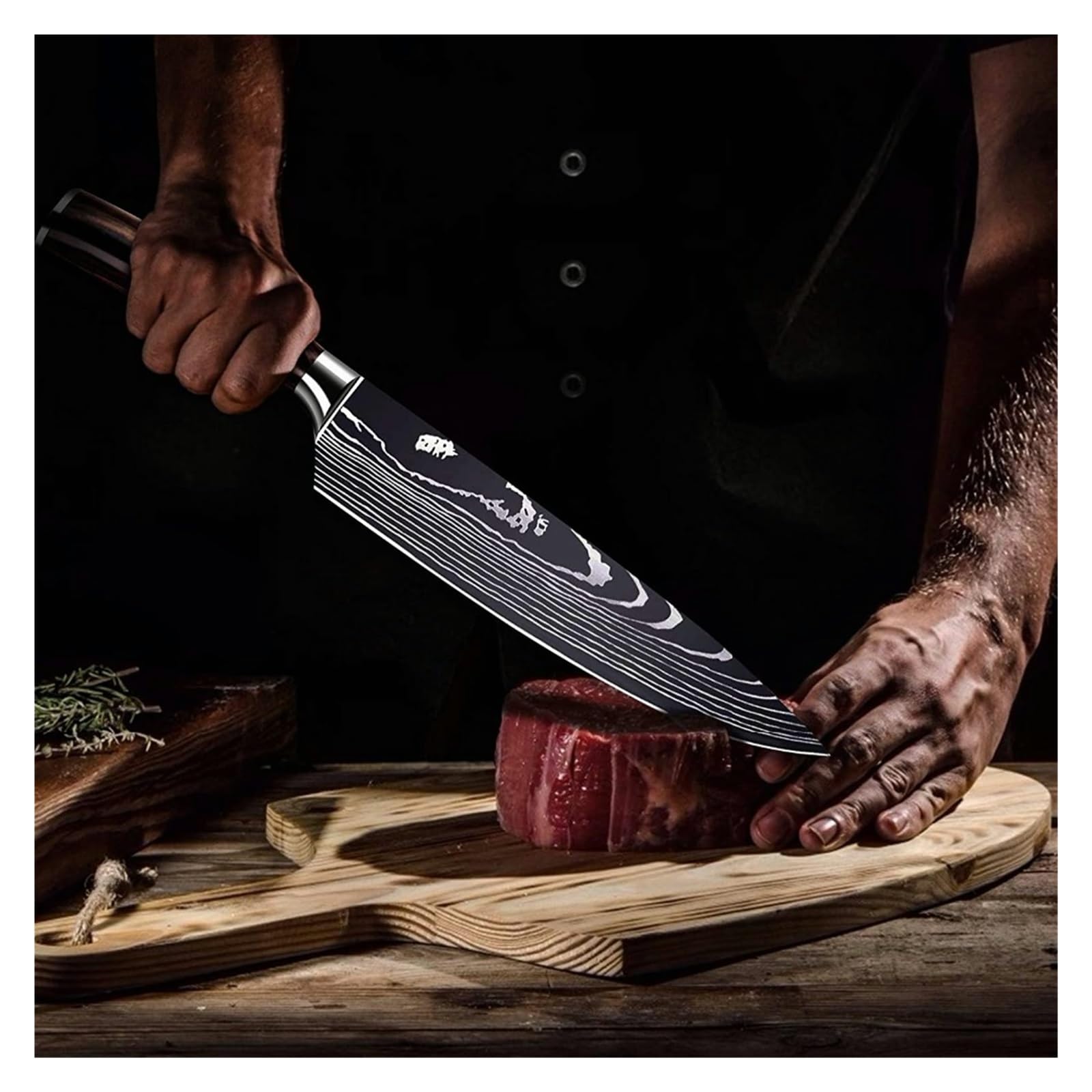 Nóż kuchenny Nóż do mięsa Nóż szefa kuchni Nóż Santoku do owoców i warzyw ze stali nierdzewnej Nóż kuchenny ze wzorem damasceńskim