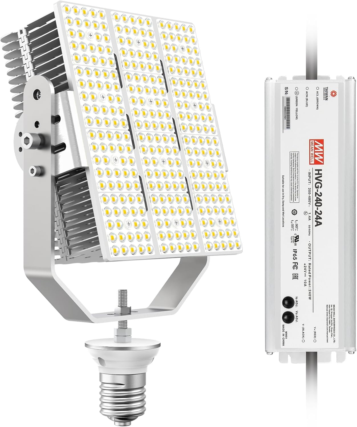 480V LED Shoebox Retrofit Kit 240W 34800LM E39 Mogul Base ETL DLC Listed 5000K LED Retrofit Light for Parking Lot Lights Tennis Court AC200-480V