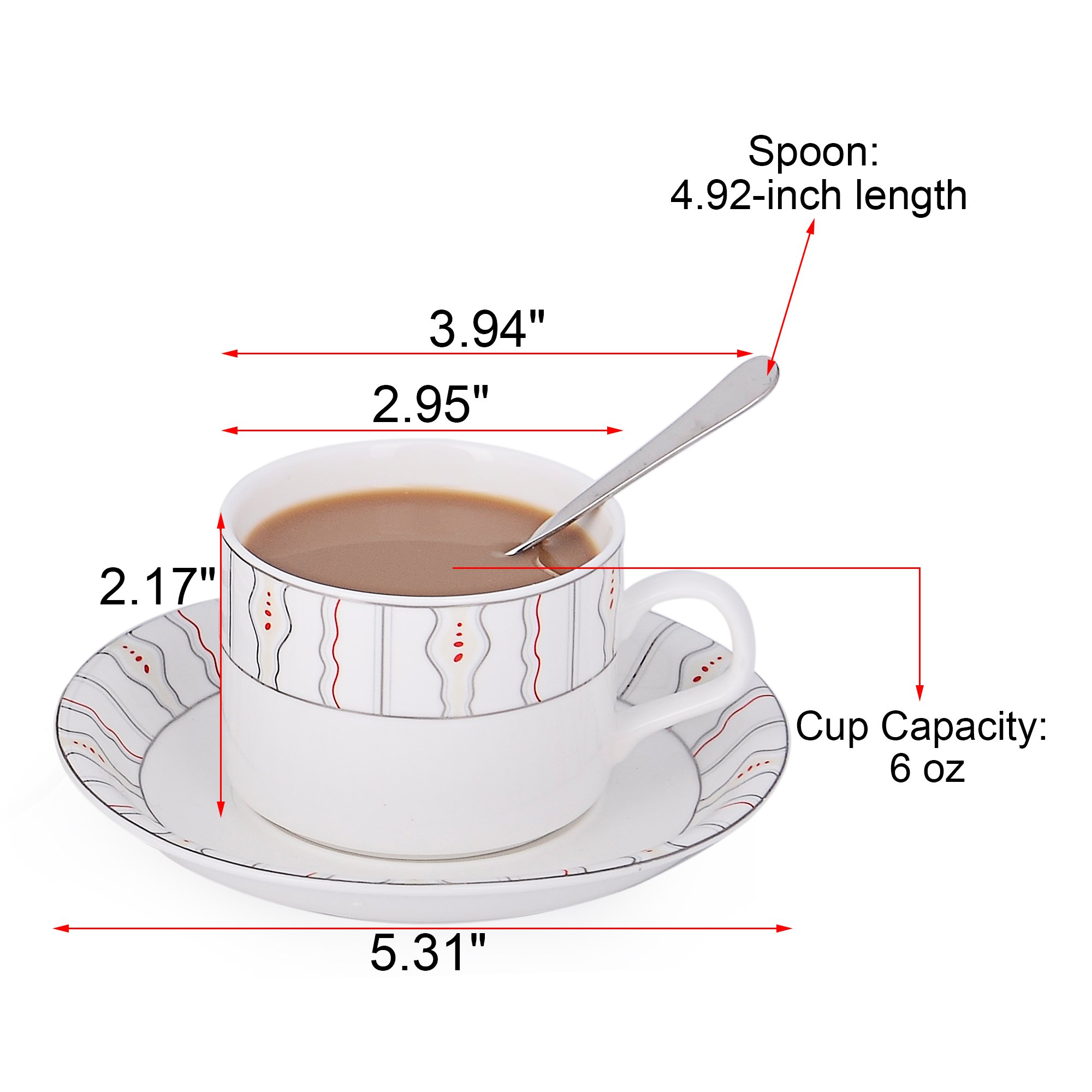 Amazon | Porcelain Tea Cup and Saucerコーヒーカップセットソーサー