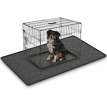 60"37" Extra Large Mat for Under Dog Crate with Raised Edge, Waterproof Leakproof Easy Clean Non Slip Floor Protector, Reusable Washable Kennel Mat for Large Dogs