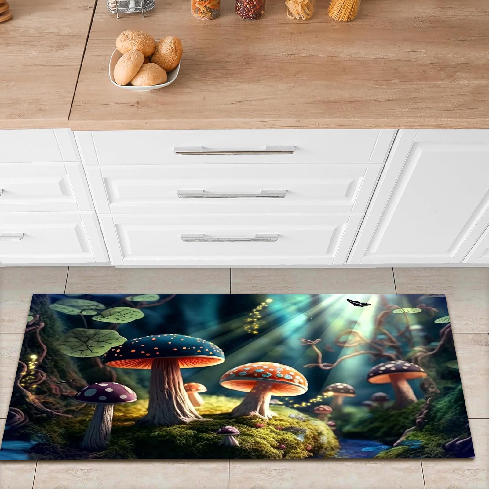 Amazon.com: Mothy Mushroom Kitchen Mat Cushioned Anti Amazon.com: Mothy Mushroom Kitchen Mat Cushioned Anti