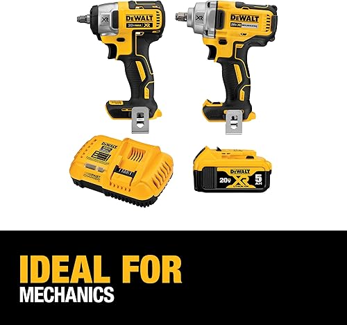 Miniatura 4 de DEWALT - Juego de herramientas inalámbricas de 20 V MAX, llave de impacto, kit de combinación de 2 herramientas, 1/2 pulgada de gama media y 3/8 de