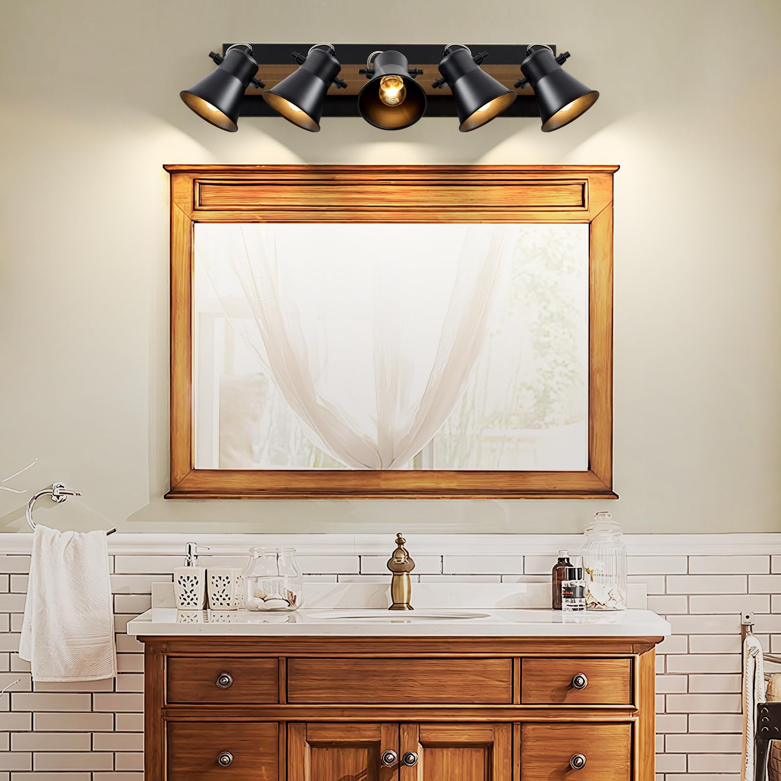 SEEBLEN 5Light Track Light Fixtures Ceiling/Wall Mount, Adjustable