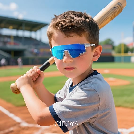 Kids Sunglasses Youth Baseball Sunglasses for Boys Girls Age 6-14 Sports UV400 Protection SunGlasses 3 Pack
