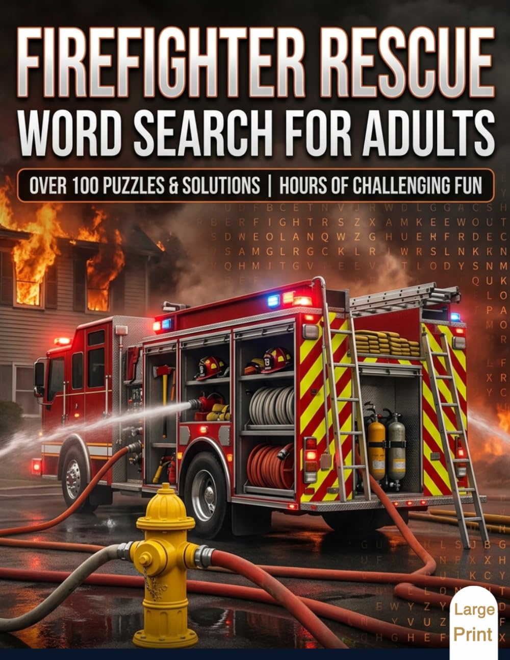 Firefighter Rescue Word Search for Adults: 100 Large-Print Puzzles Featuring Firefighting Equipment, Rescue Operations, Emergency Response, and Fire Service Terms | Over 1,500 Words to Find
