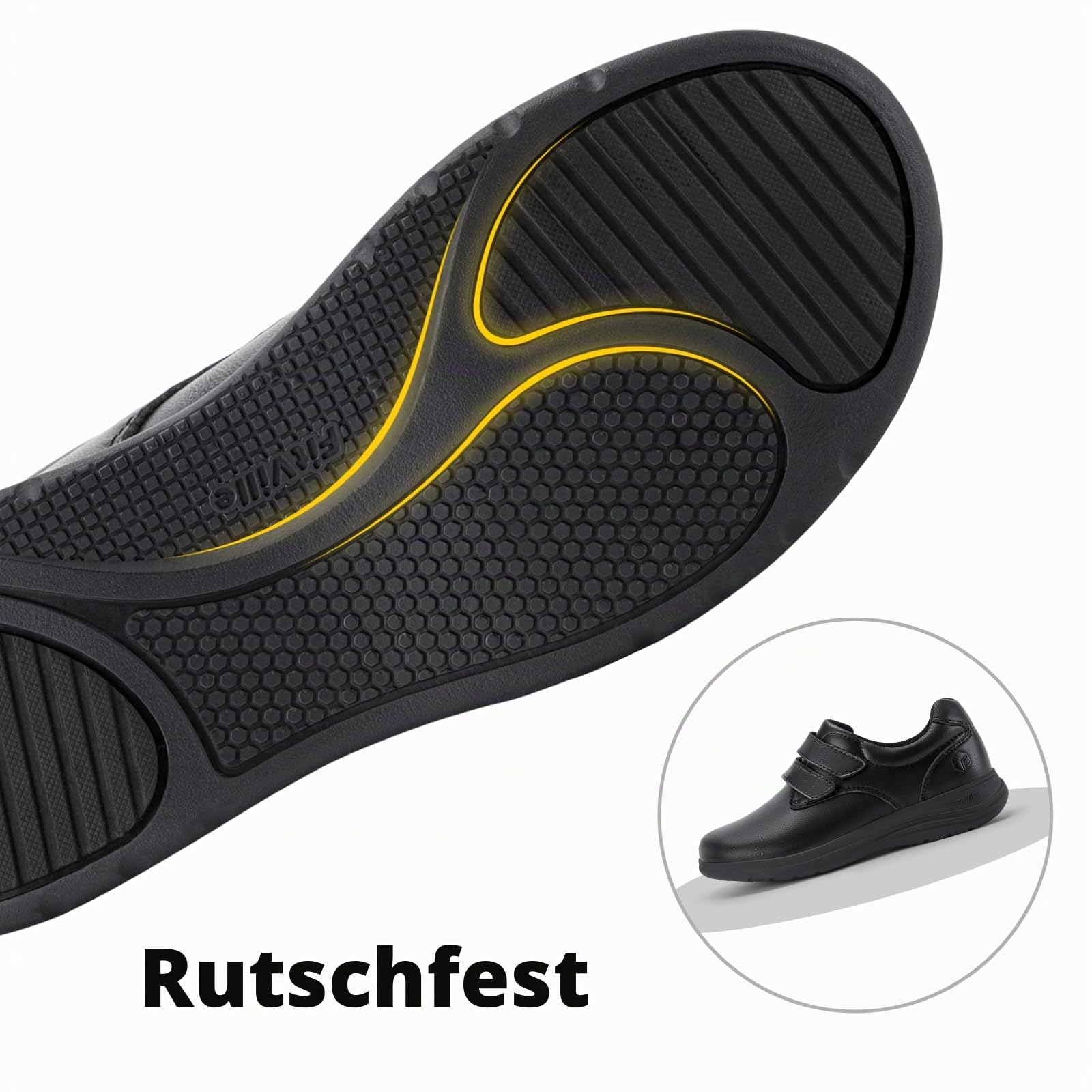 FitVille Diabetiker Schuhe Damen Extra Weit Leder Schuhe Hausschuhen Orthopädische Schuhe mit Klettverschluss Verstellbare Gesundheitsschuhe Bequemer Elegant Walkingschuhe für Geschwollene Füße