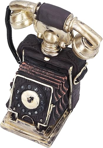 SUNGOOYUE Beautiful Vintage Telephone Model Resin Decor, Retro Desk Phone Toy Piggy Bank Prop for Cafe Window, for Seniors, 7.48 X 4.52 X 4.33 Inches