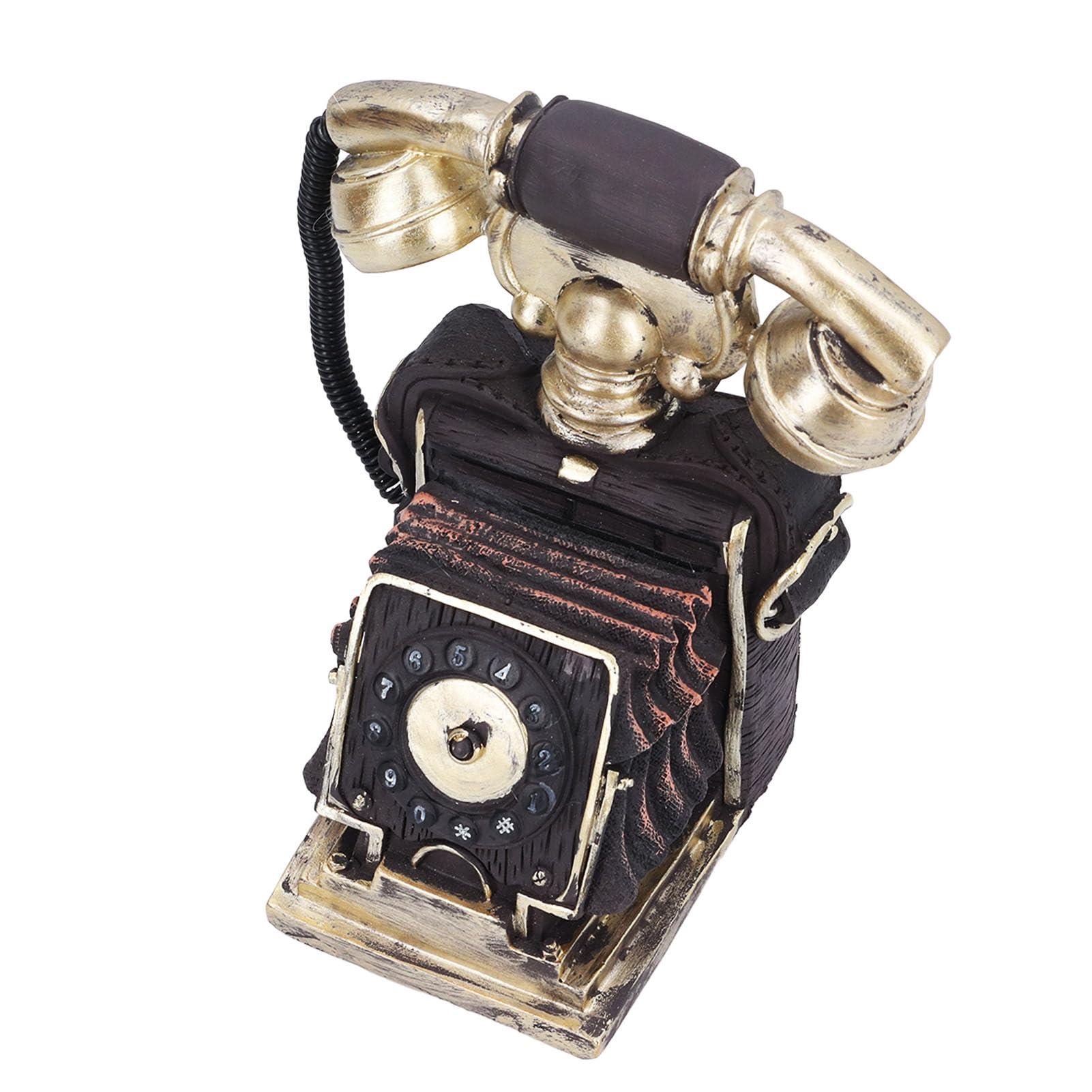 Hucha vintage diseño de teléfono retro de los años 20 adorno decorativo de resina para casa