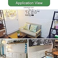 Vista 6 de Papel tapiz de ladrillo impermeable 3D, paneles de pared de espuma para despegar y pegar, para TV, sala de estar, dormitorio, decoración de pared