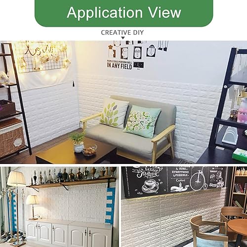Miniatura 6 de Papel tapiz de ladrillo impermeable 3D, paneles de pared de espuma para despegar y pegar, para TV, sala de estar, dormitorio, decoración de pared,