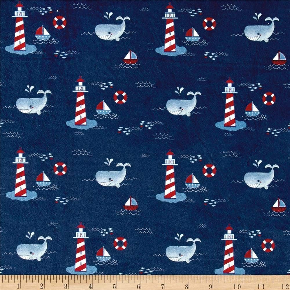 Michael Miller Minky Whales Lighthouses, Navy Yard