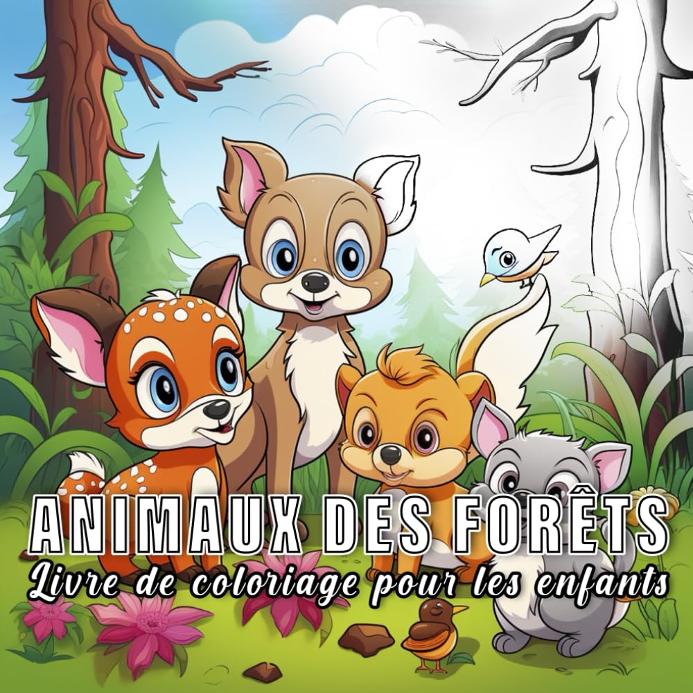 Animaux de la Forêt: livre de coloriage pour enfants avec 60 croquis d' animaux de la forêt. (Petits Nature)