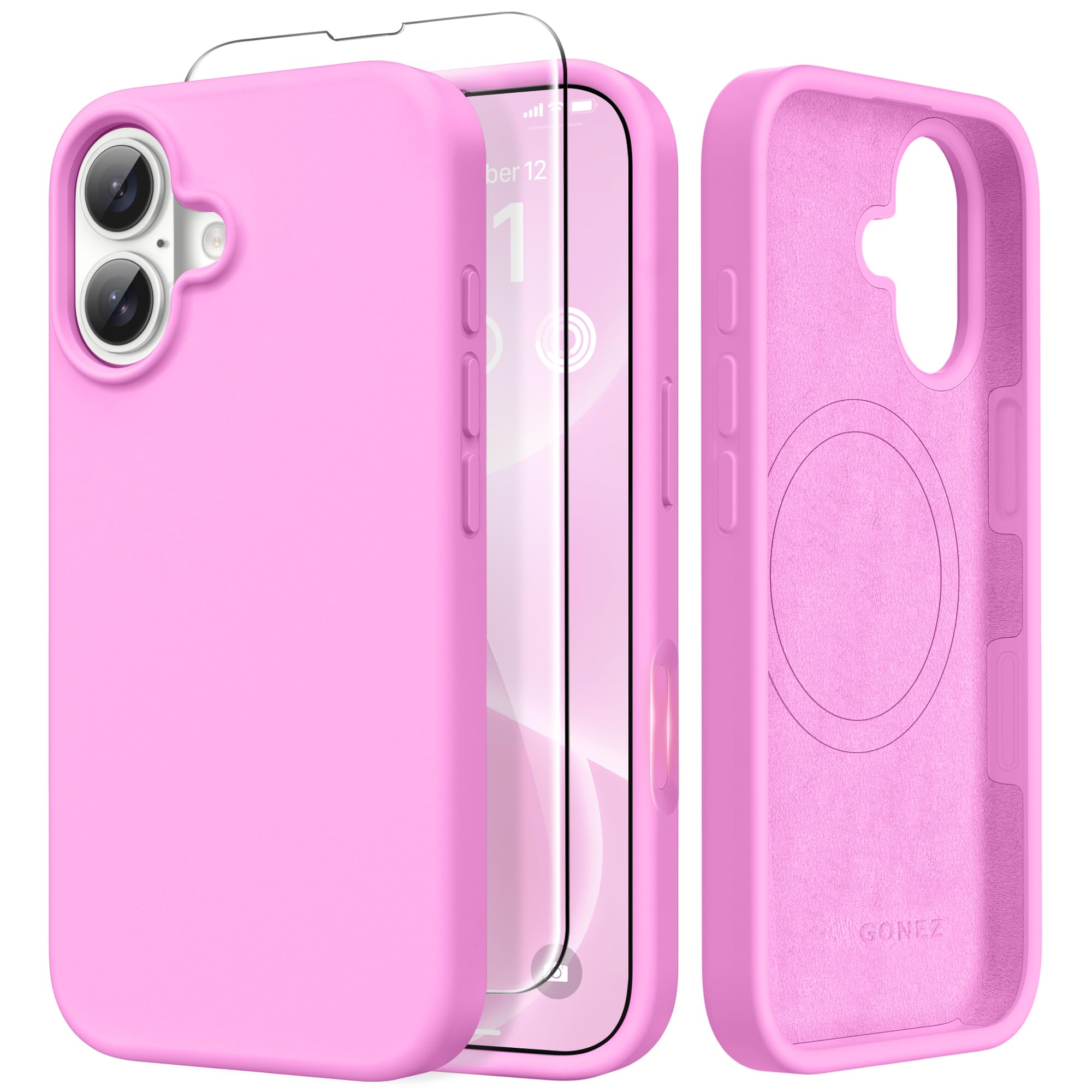 GONEZ Magnetic for iPhone 17 Case, Silicone Cover Cherry Blossom