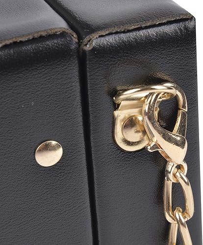 Miniatura 8 de QZUnique Bolso de hombro en forma de cinta con grabador de radio PU Crossbody bolso de noche retro para mujer, bolso de mano