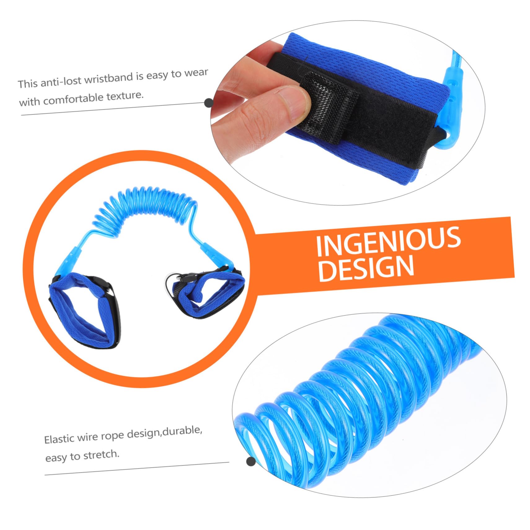 BESTonZON Elastic Wire Rope Kid Safe Rope Wristband for Toddlers Bracelet Alternative (red)