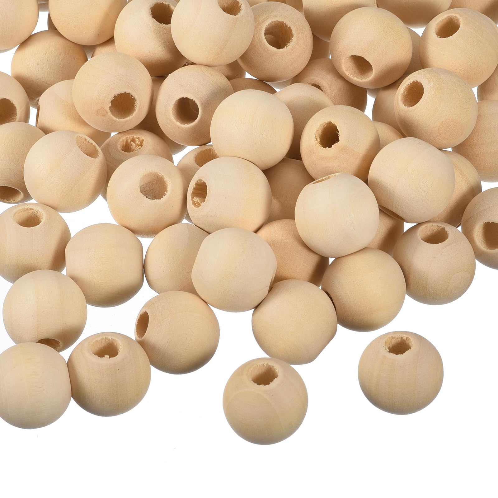 Cuentas de madera sin terminar de 18 mm, esferas pulidas uxcell de alta calidad, 200 piezas