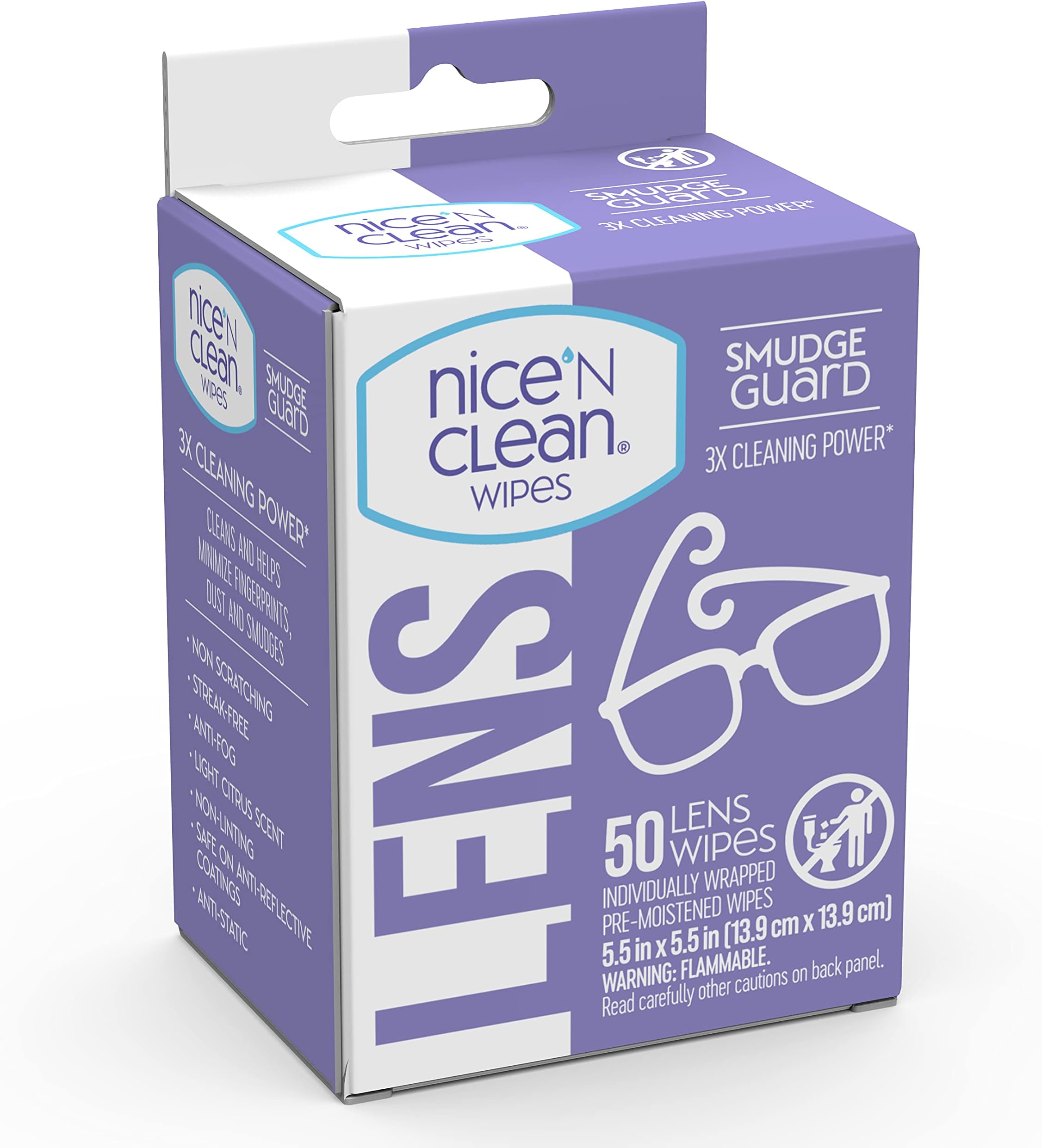 Amazon.com: Nice 'n Clean SmudgeGuard Lens Cleaning Wipes (100 Total ...