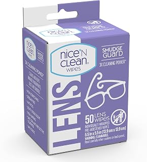 Nice N Clean 50 Lens Wipes Pre-Moistened Non-Scratching Non-Streaking Anti-Fog