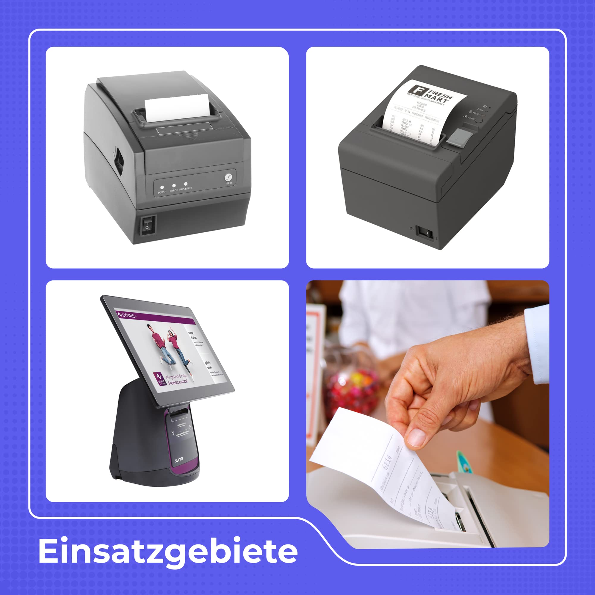 Rotoli carta termica 80x63x12 - Rotoli Cassa 80x63 Termica Fiscale - Rotolo di carta termica per registratore di cassa fiscale 80mm x 50m x 12mm - [50x]