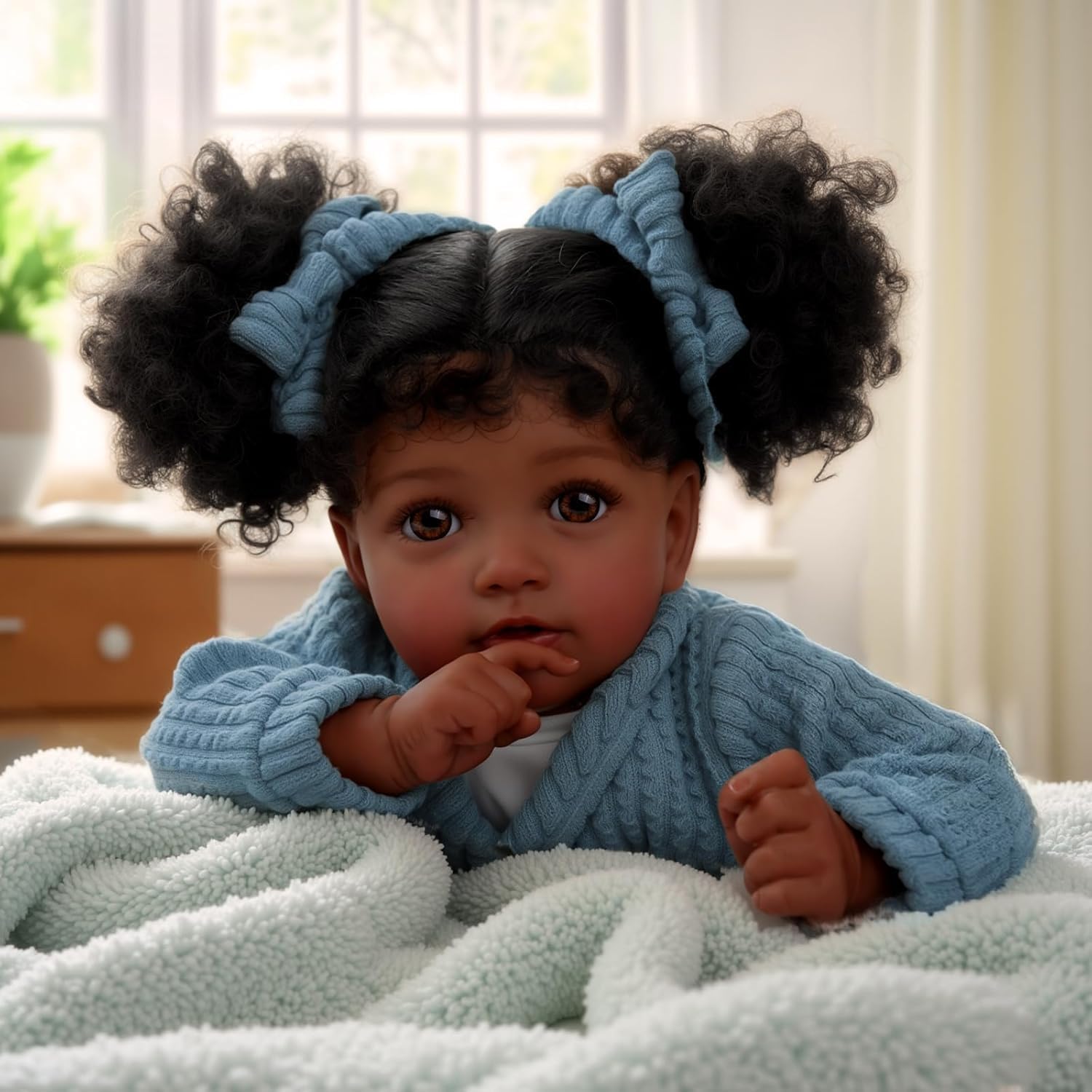 BABESIDE Realistic Baby Doll Black Girl - 20 Inch Soft Feeling Lifelike Reborn Baby Dolls Real Life Baby Dolls with Box for Kids Age 3+