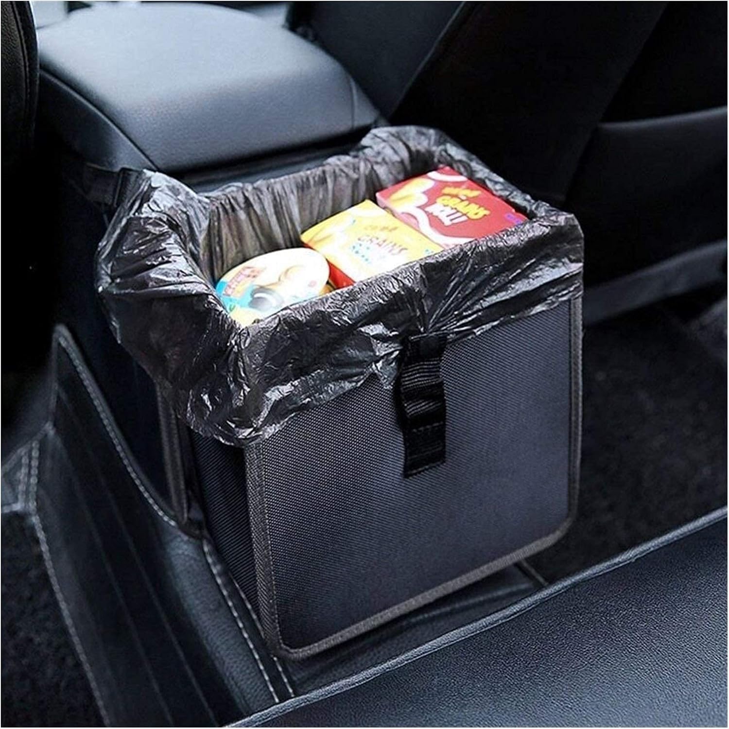 DATONGERGANG Car Bin for Lexus RZ 300e 2025, Waterproof Vehicle Litter Dustbin Garbage Waste Basket Storage Bag Seat Hanging Backseat Organizer with Lid Black