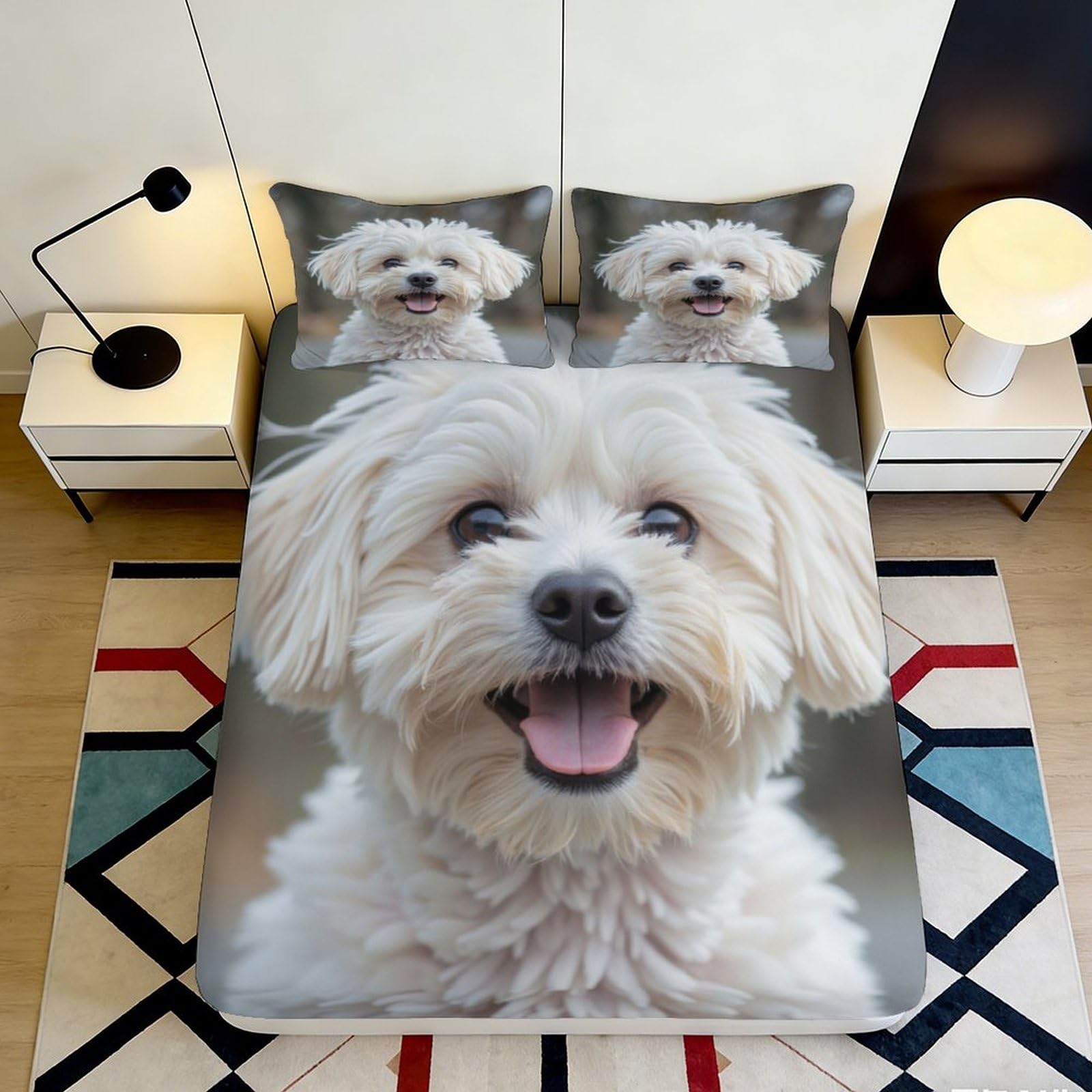 3D Printed Cartoon Monkey Microfiber Fitted Sheet Non-Slip Deep Pocket Cartoon Monkey Mattress Fitted Cover Full Wrap Washable 200x200x25cm