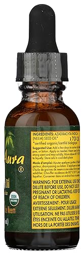 Miniatura 6 de Aceite de semilla de neem orgánico NEEM AURA, 1 FZ