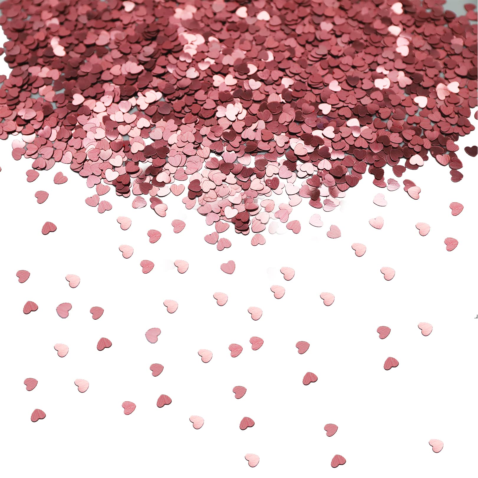 Roségold Herz-Konfetti 10 Mm – Metallfolie Für Tischdekoration | Für Hochzeit, Geburtstag, Party