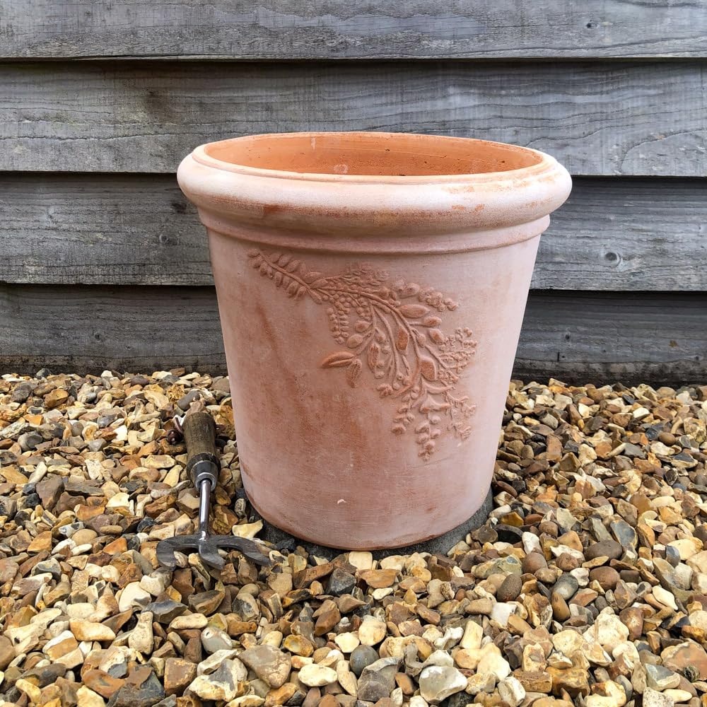 Bedwen Terracotta 'Fiori Cone' Planter 30Cm Frost Proof Garden Pot. 30Cm Diameter.