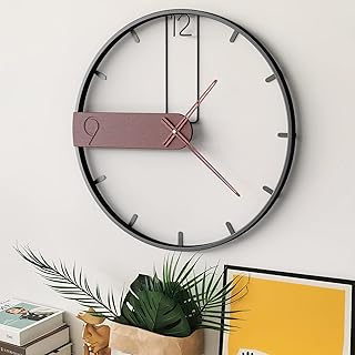 GLCS GLAUCUS Wall Clock 24 inch Large Minimalism Decorative Numeral Clock Retro Walnut Clock for Living Room Bar Hotel Office Home Decor