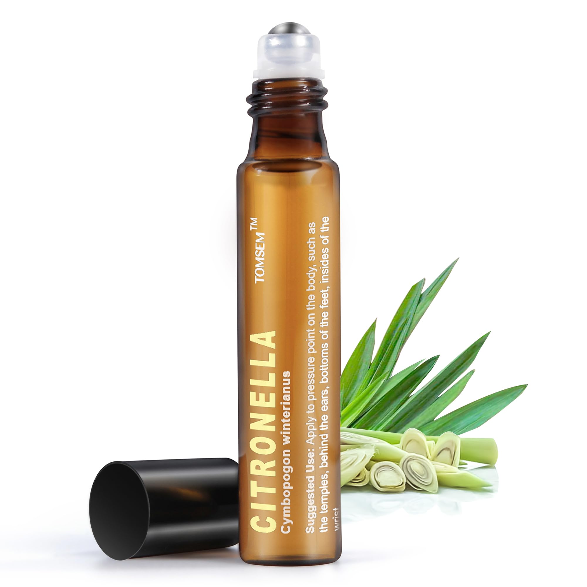 French Citronella Essential Oil Roll-On for Mood Boost - Pre-Diluted, Therapeutic Grade Aromatherapy in 10ml/.33oz Bottle - Holiday Stocking Stuffer