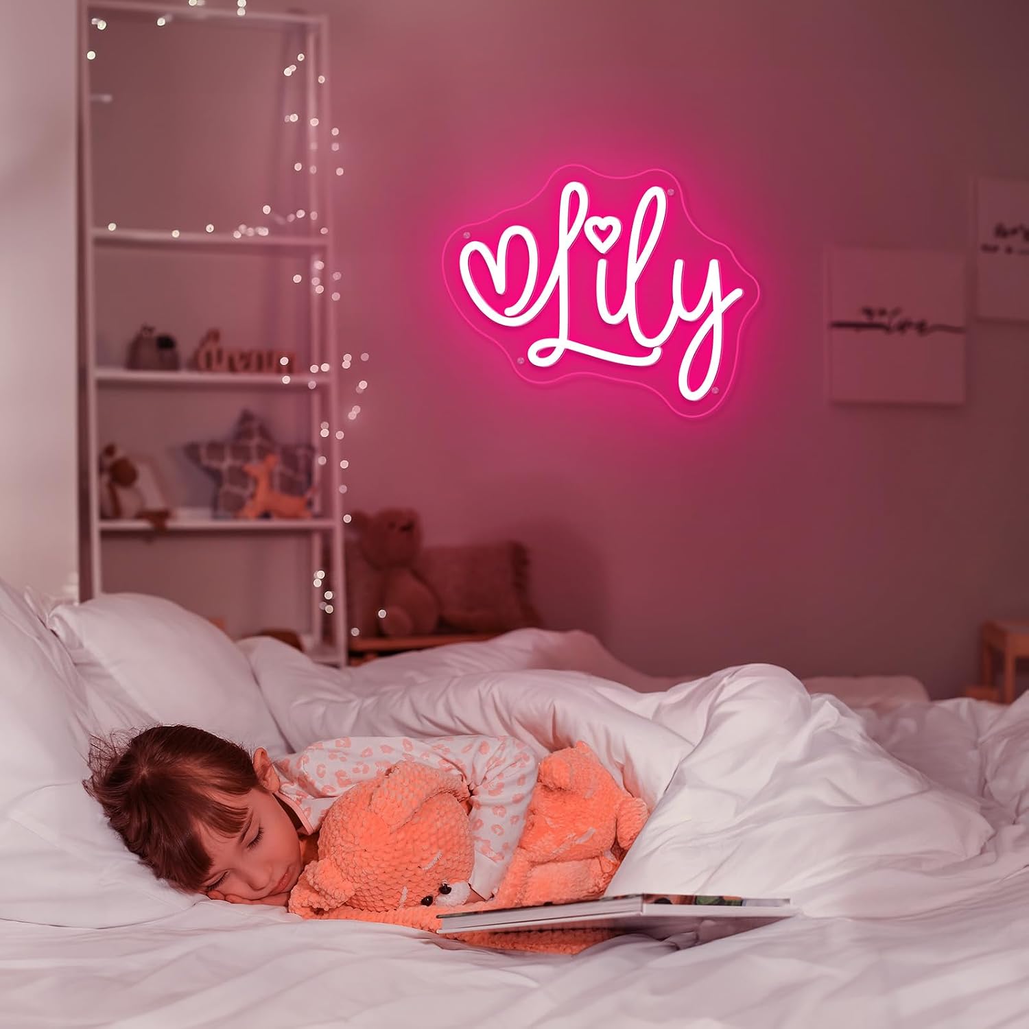 Lily Name Neon Sign12in, Christmas Gifts for Kids Teens Girls Boys, Lily Neon Signs for Wall Decor, USB LED Dimmer Neon Lights for Bedroom Dorm Room Birthday Gift