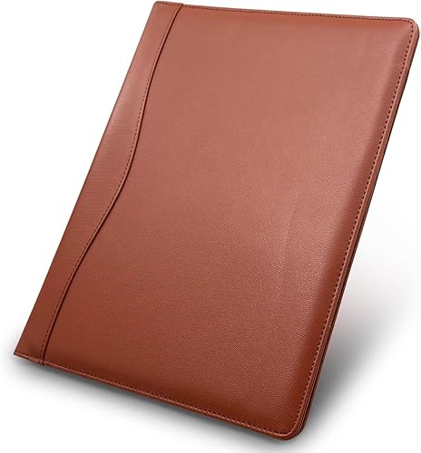 Miniatura 2 de Portafolio - Portapapeles de cuero con cubierta para bloc legal, tamaño carta, A4, para negocios, escuela, oficina, conferencias (marrón)