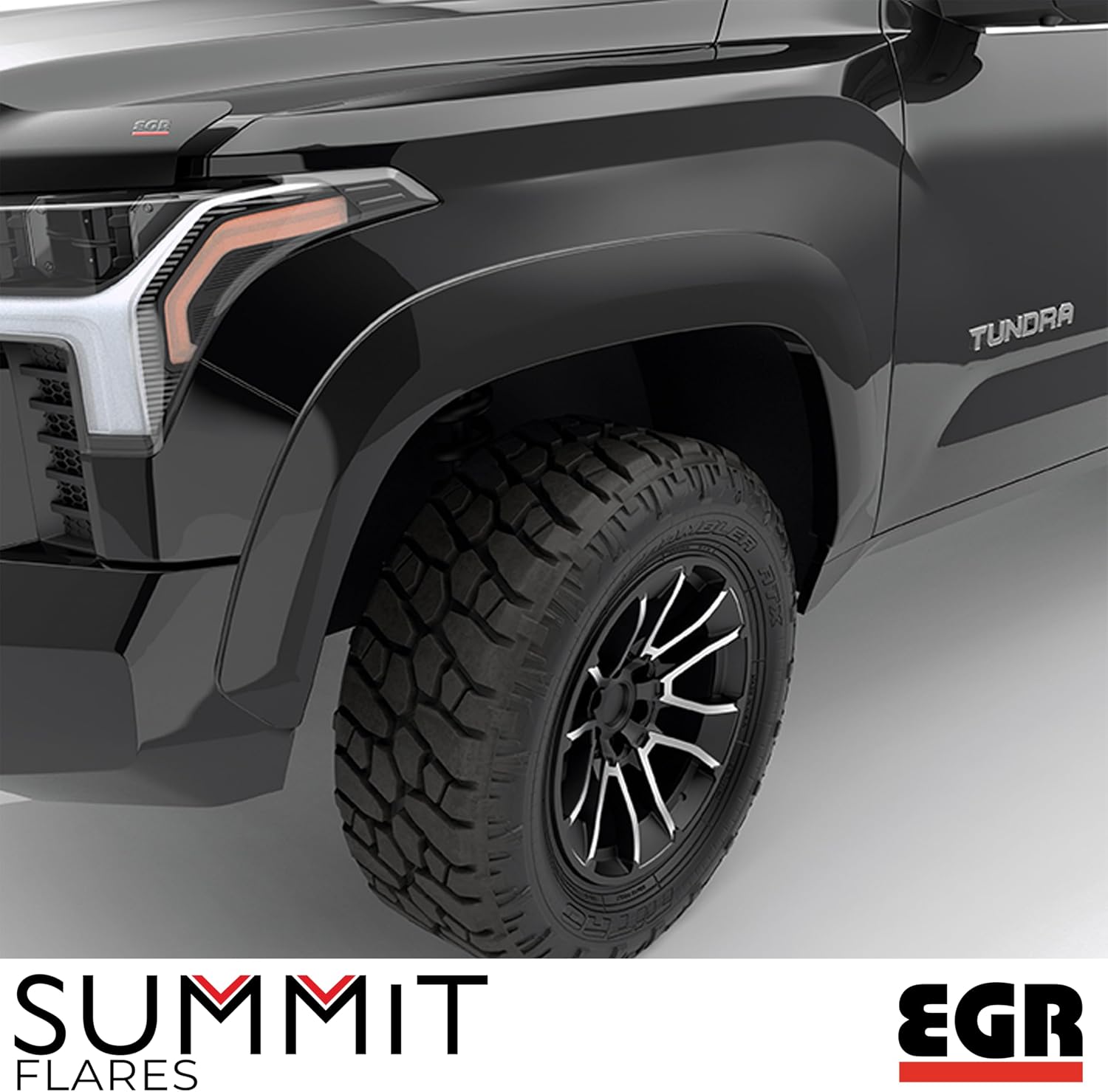 EGR 775404-218-Summit Series Fender Flares - Compatible with 2022-2024 Toyota Tundra - Color Infused Thermoplastic (Color 218 / Midnight Black)