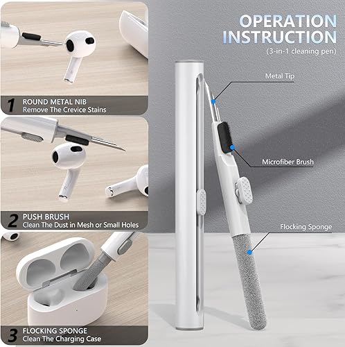 Miniatura 6 de Funda compatible con AirPods de 3 generación con kit de limpieza, protección de clip de bloqueo seguro, diseño de interruptor a presión automático