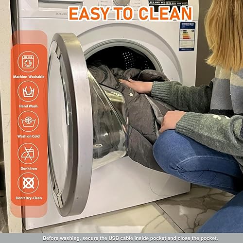 Miniatura 6 de Manta térmica portátil USB, 3 ajustes de calor, manta térmica portátil de 3 horas de apagado automático, protección contra sobrecalentamiento, manta