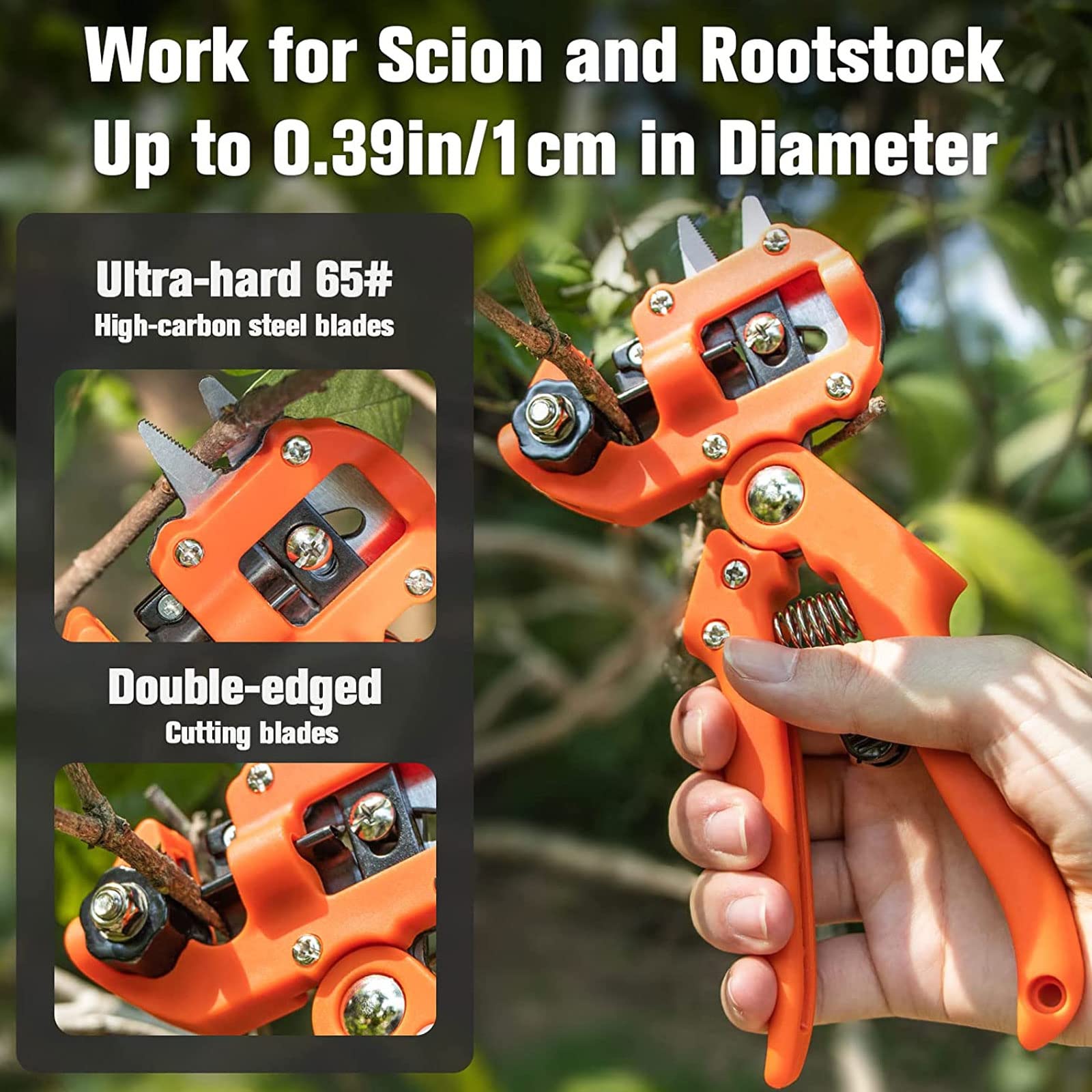 Forbici da Innesto Attrezzi del Giardino Potatura Cesoie Utensile Innesto, 2 in 1 Professionale Giardino Innesto Kit per Efficiente Potatura Innesto per Alberi da Frutto/Panta/Ramo,Rosso