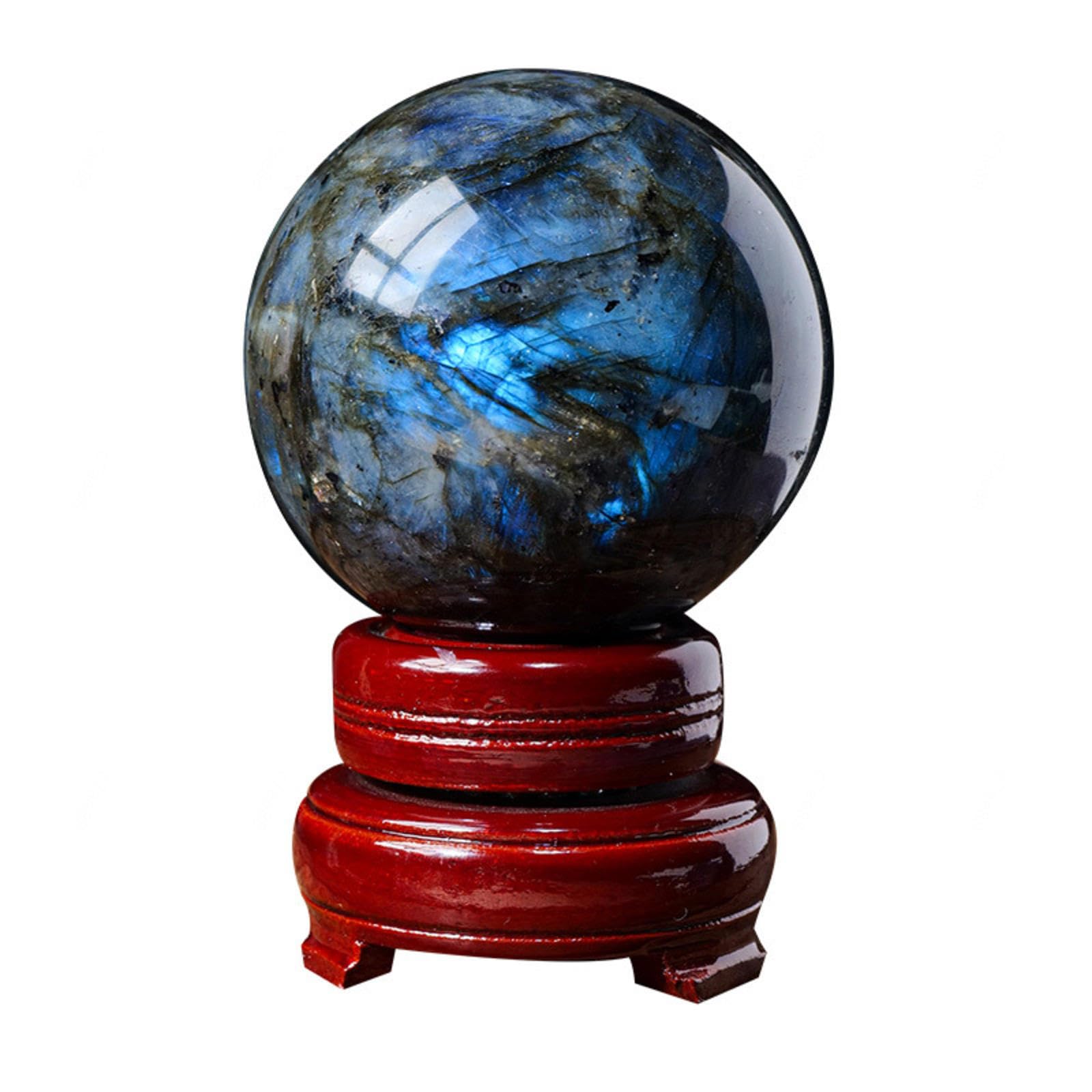 DPURPIWADY Labradorite Sphere Strong Flash Crystal Ball,100mm