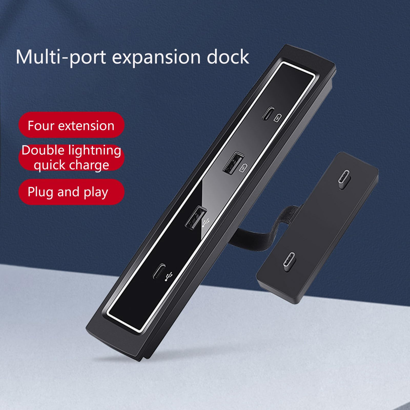 4 Port 27W Schnelllade-Splitter Glovebox-USB-Hub-Dockingstation Shunt Hub für 3 / Y Auto-Innenzubehör
