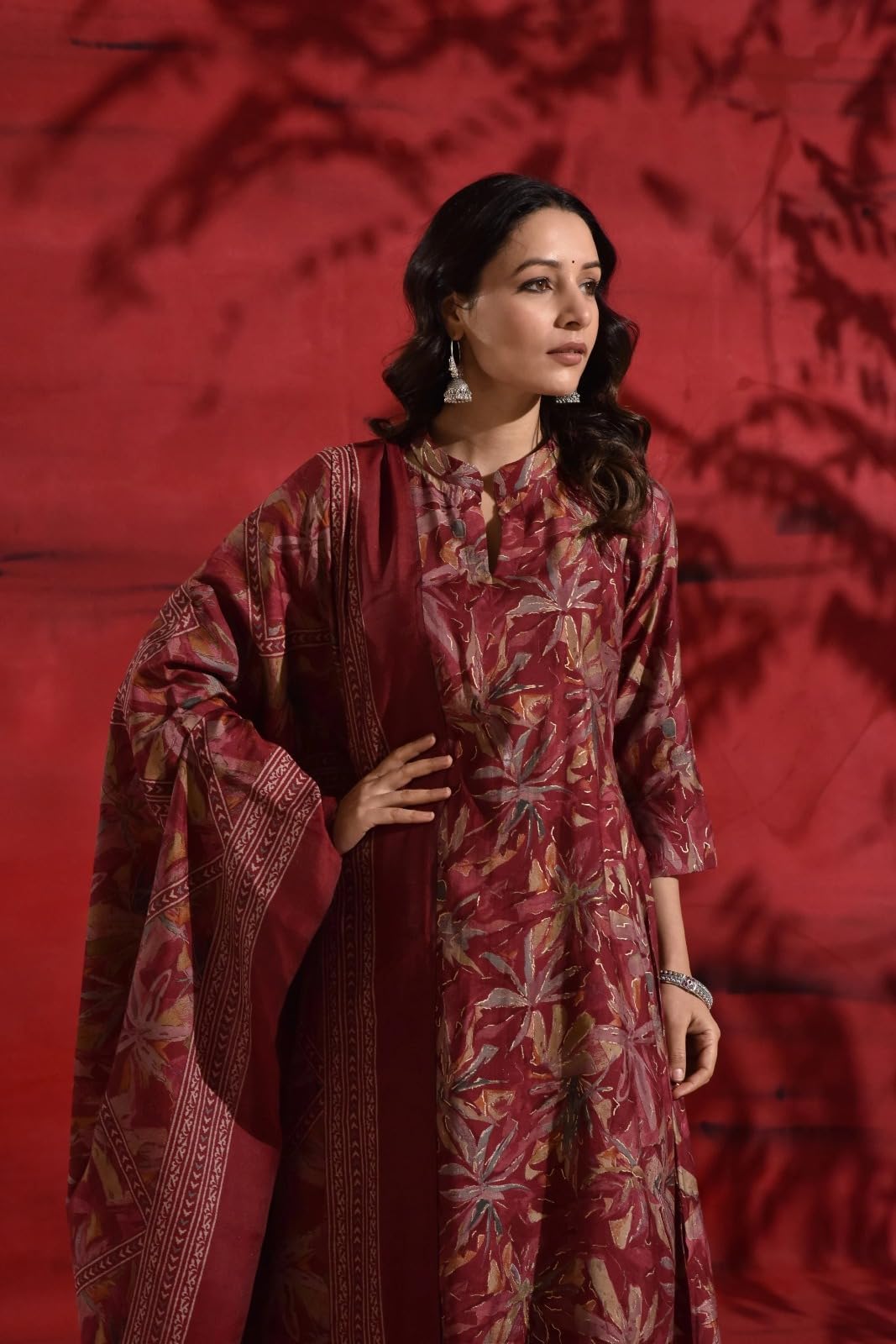 Lookmark Kurta Set A Melody Of Prints And Patterns Step Into Style With Our Stunning Collection Of Printed Kurtis, Pants, And Dupattas Maroon