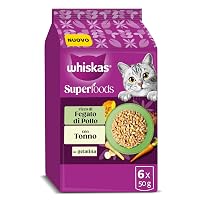 WHISKAS SUPERFOODS Cibo Umido in Gelatina per Gatti Adulti 6x50g Mix