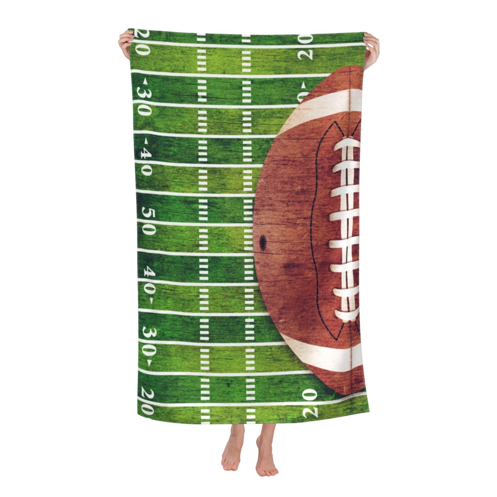 Toalla de playa retro de fútbol americano, toalla de playa de microfibra de secado rápido para baño, toallas de playa suaves sin arena, esenciales de verano, viajes, natación, decoración,