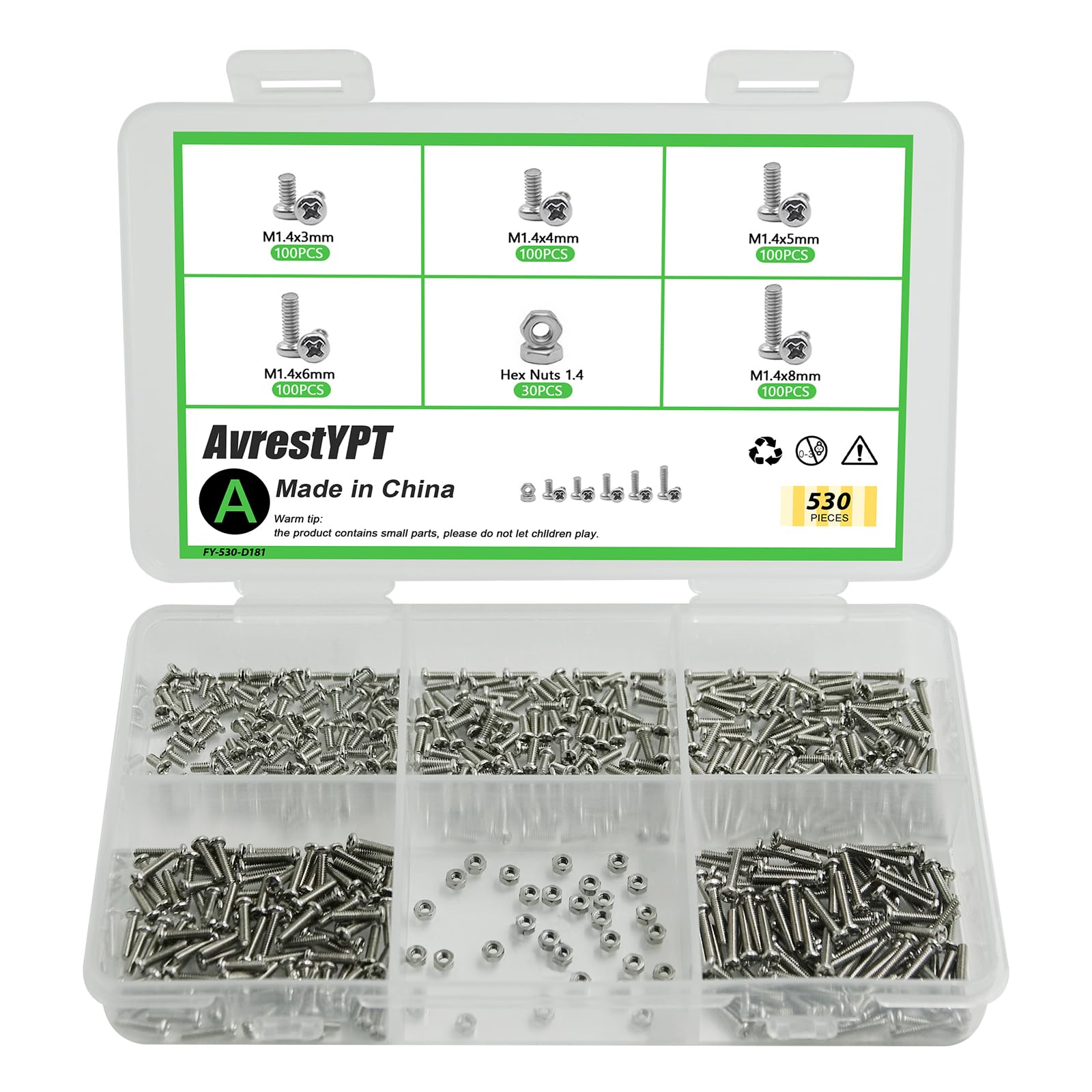 Metric Screw & Nut Kit - 1110 Pieces -9