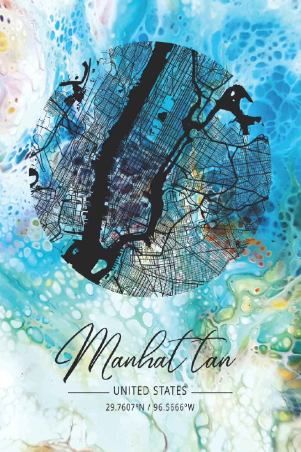 MANHATTAN City Map Notebook: Journal with Lined Blank Pages (6x9 inches / 120 pages) | Mate Cover