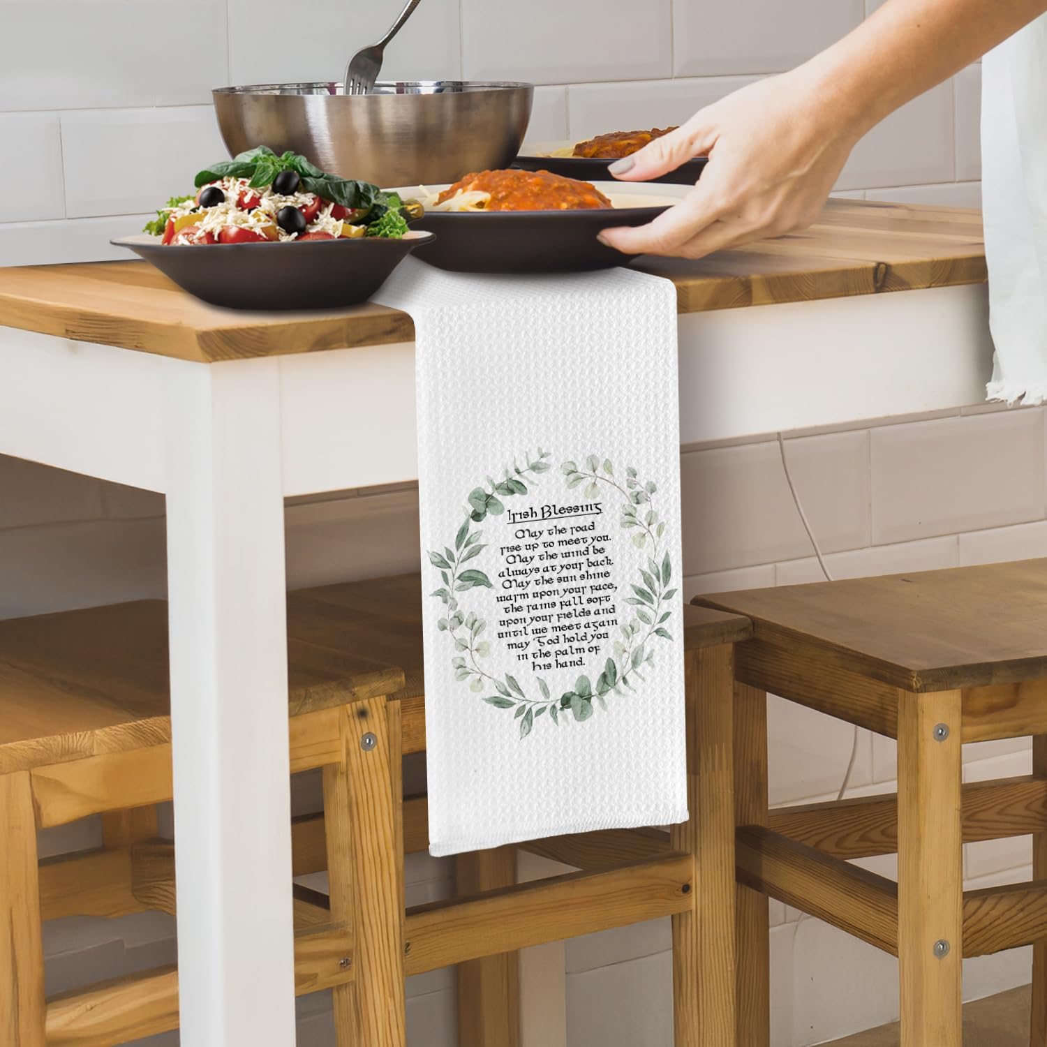 Irish Blessing Gifts Kitchen Towels, St. Patrick's Day Irish Gifts for Women Men Dish Tea Towels,Ireland Blessing Decorative Hand Towel for Kitchen Bathroom, 16x24 Inch - Image 4