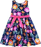 Vista 311 de Vestido de verano para niña, de algodón, con diseño floral