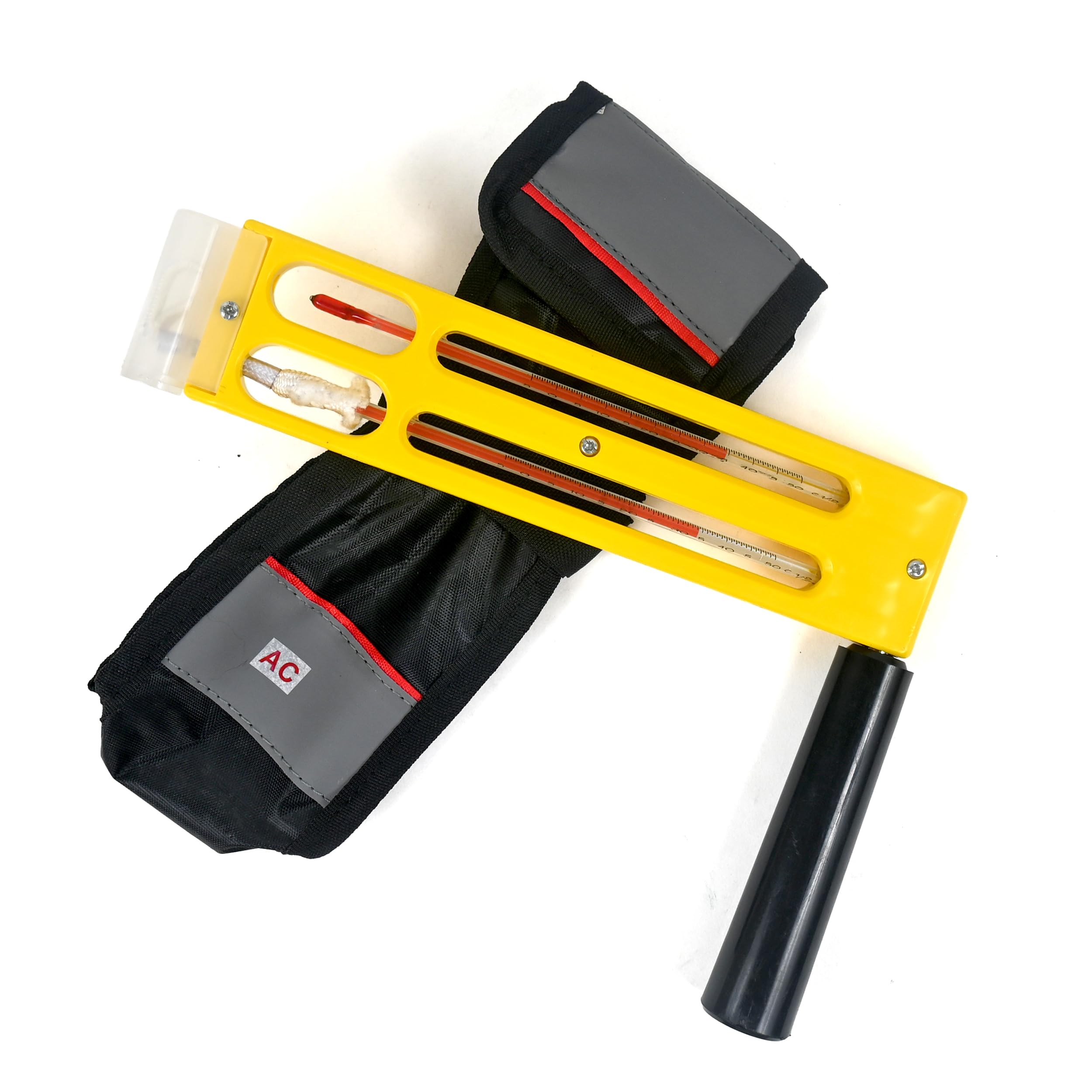 R-TEK Sling Psychrometer Hygrometer | Wet & Dry Bulb Thermometer (Fahrenheit) | Analog/Battery-Free | Plastic Body, Alcohol-Filled | Carry Bag + Psychrometric Chart