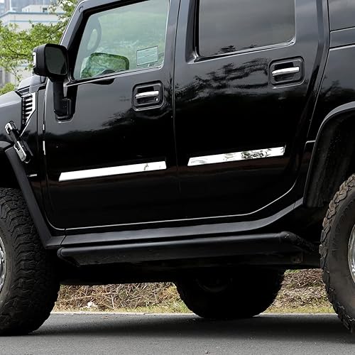 Miniatura 6 de Protector de puerta de moldura lateral para Hummer H2 2003-2009, kit de moldura de cuerpo de acero inoxidable
