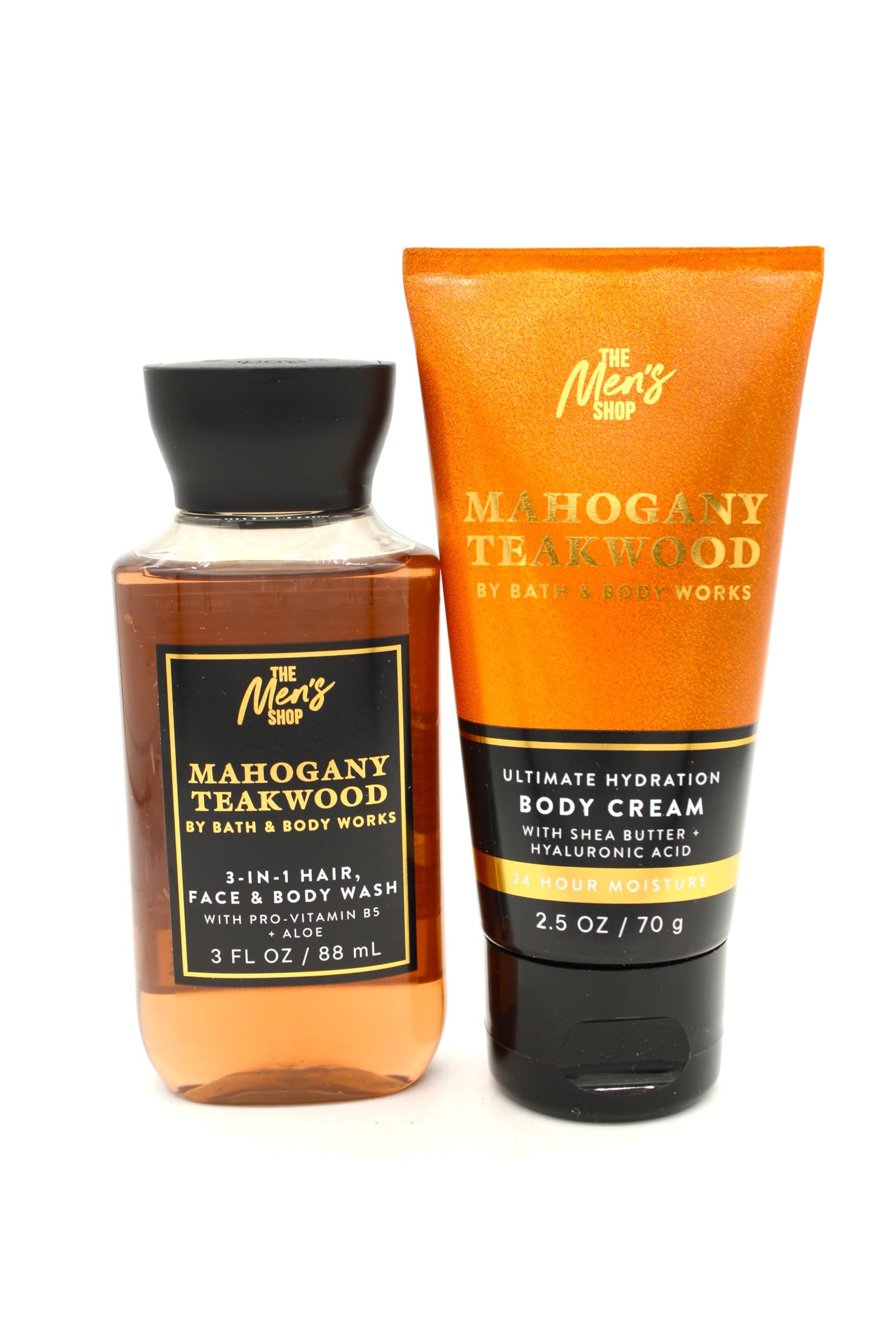Mahogany Teakwood, Bath and Body, 3-in-1 Hair, Face & Body Wash and Body Cream, Travel Size Set